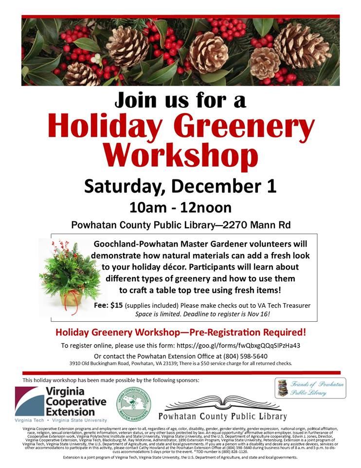 holiday greenery flier 2018