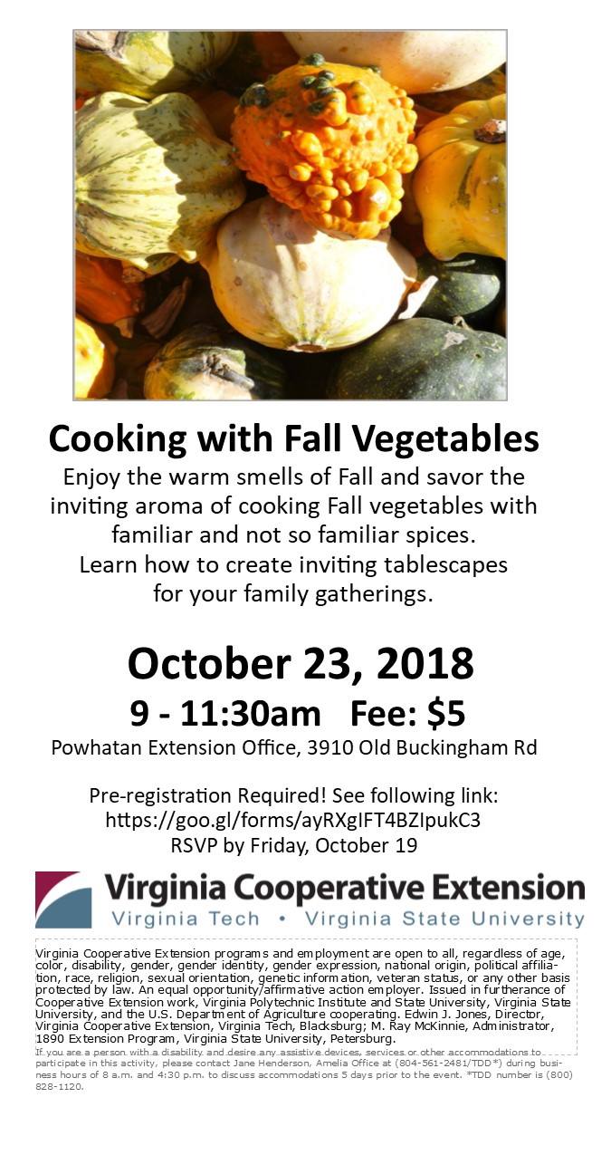 fall vegetable cooking 2018